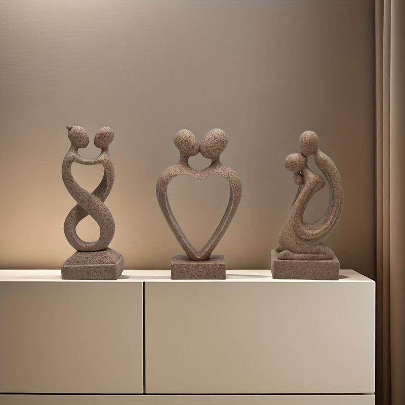 Tnessential Abstract Art Figure Decoration Sandstone Couple Kissing 3D Decor