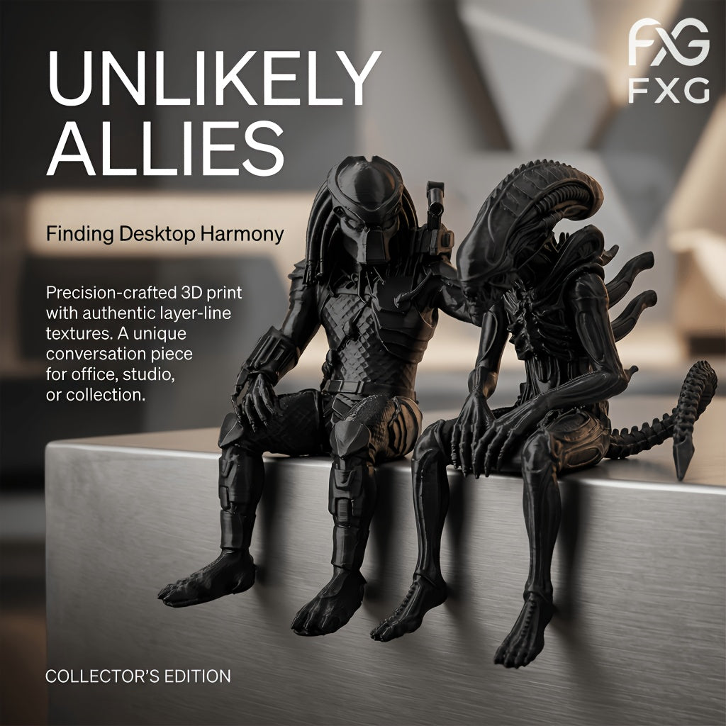 Tnessential Sci-fi Hunter Pair Figurine Ornament 3D Decor