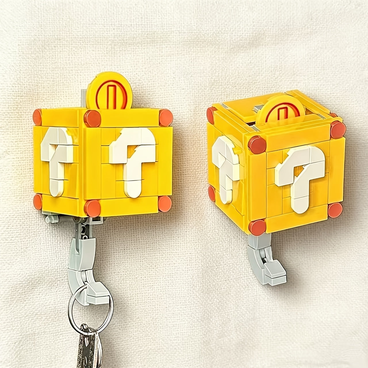 Tnessential Classic Pixel-style Game Question Mark Box Key Hook 3D Decor