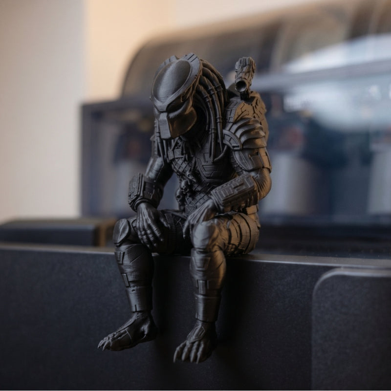 Tnessential Dark Style Alien Warrior Sitting Pose Ornament 3D Decor