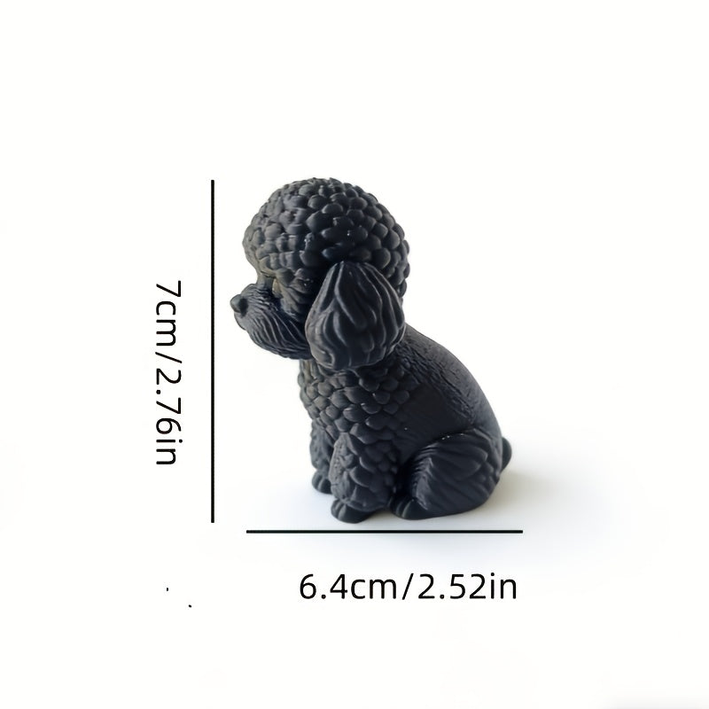 Tnessential Modern Teddy Poodle Sculpture Minimalist Dog Statue 3D Decor