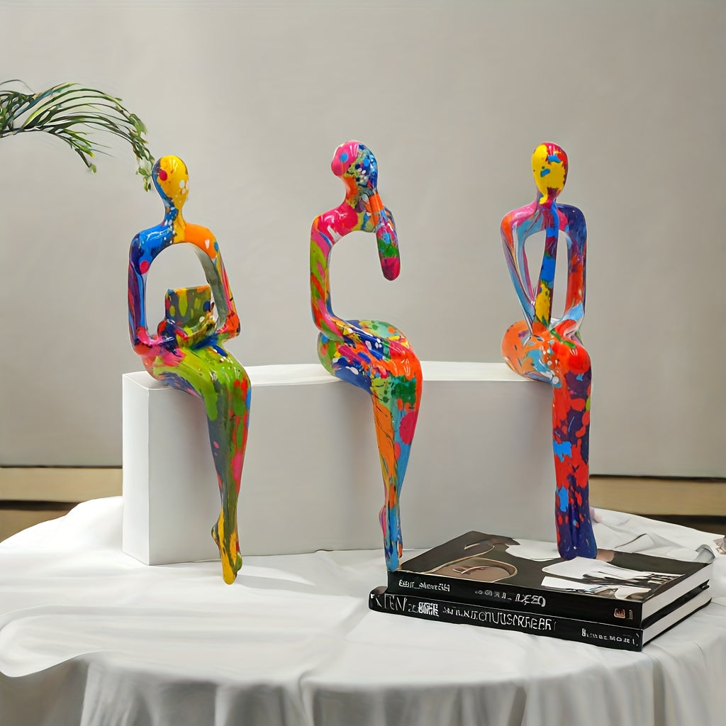 Tnessential Color Foot Cover Three Abstract Figure Art Decoration 3D Decor