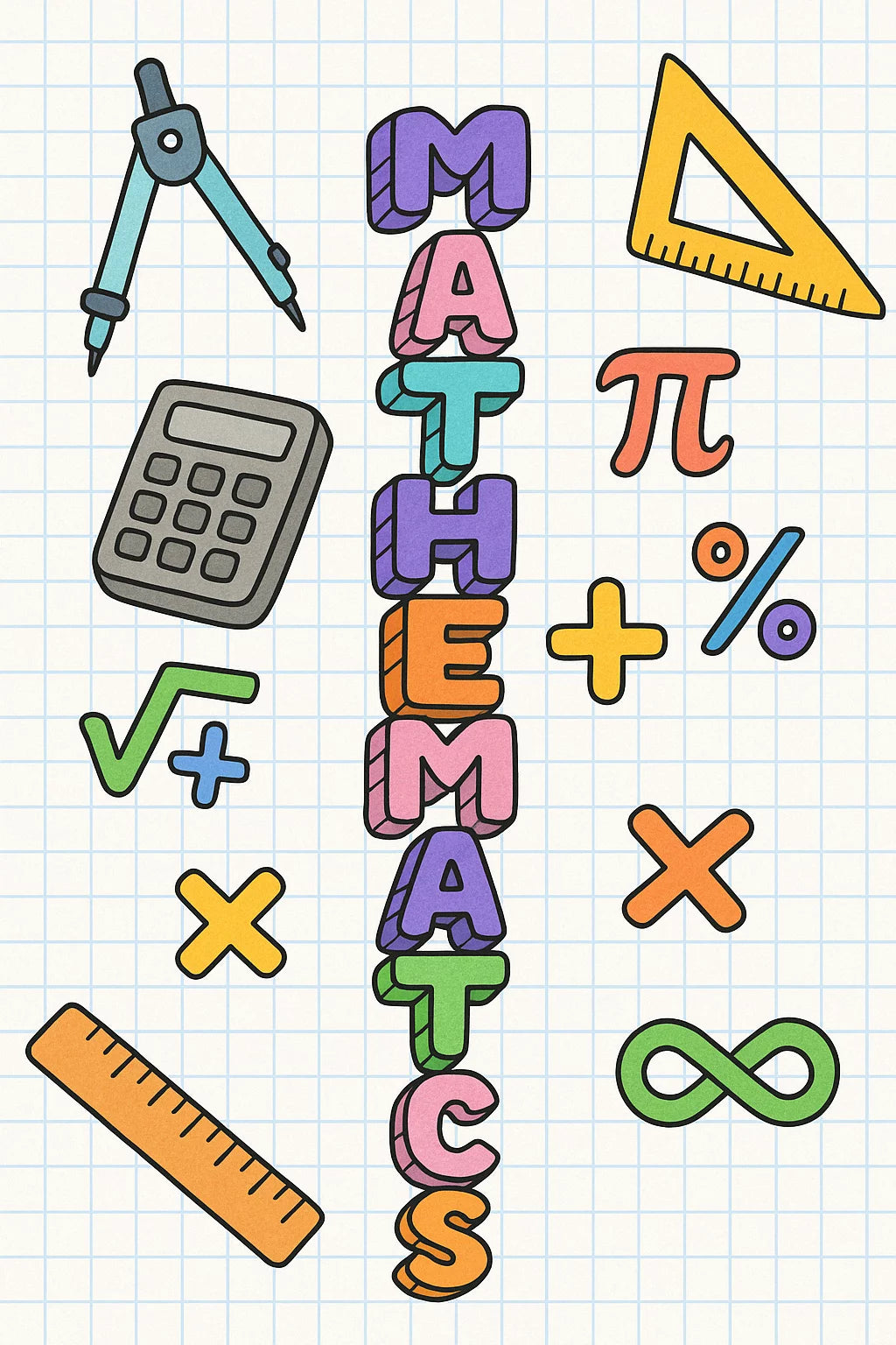 COLORFUL MATHEMATICS CLASSROOM CANVAS POSTER