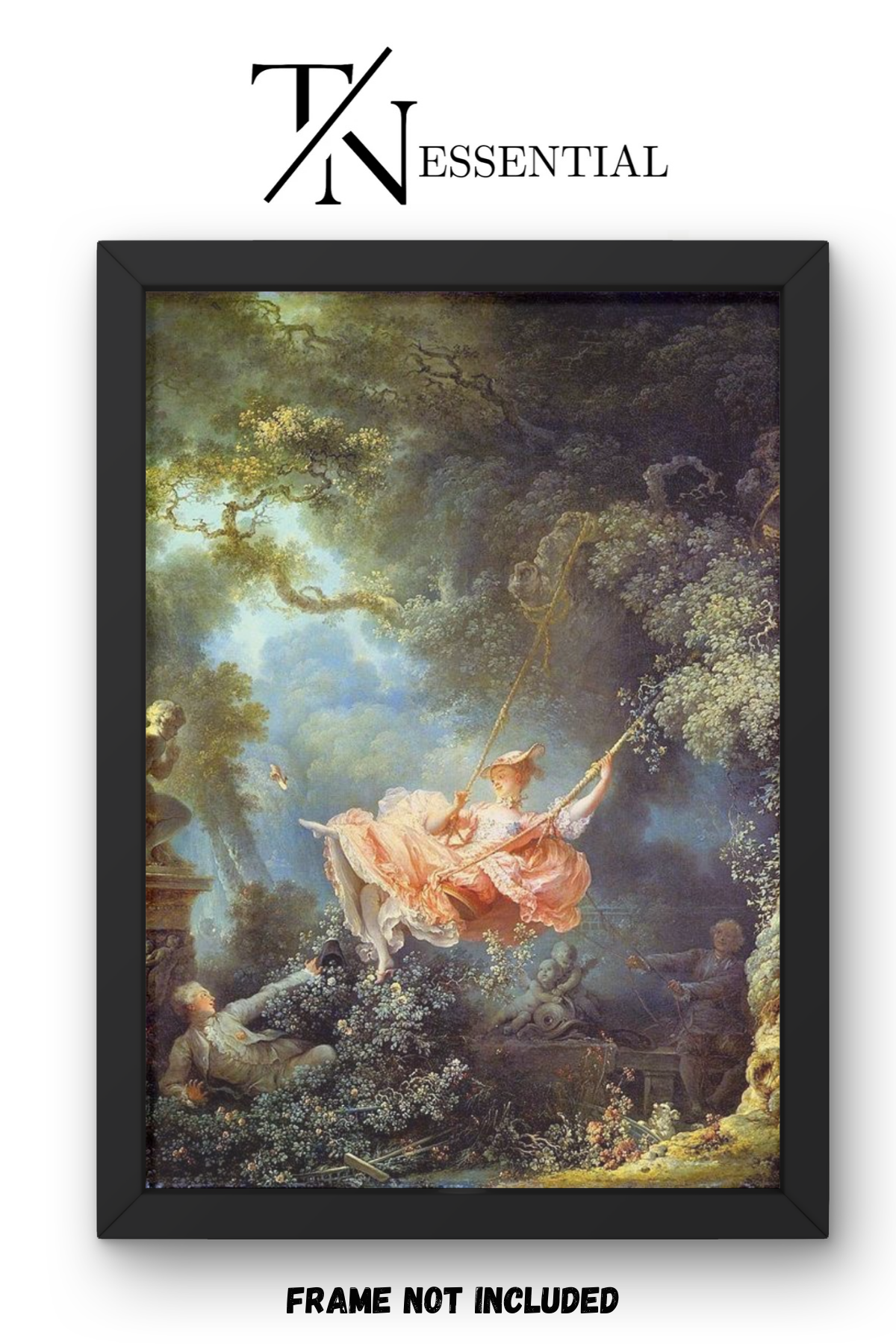 VINTAGE FRENCH GARDEN ROMANCE PLAYFUL ELEGANCE CANVAS POSTER