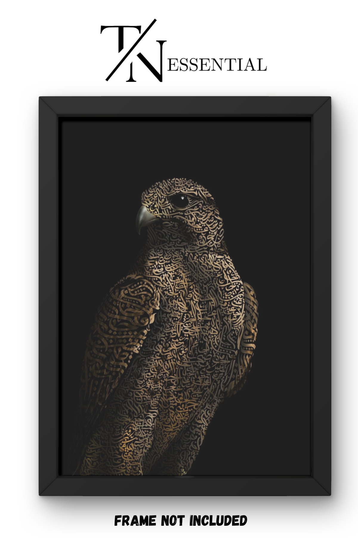 GOLD ARABIC CALLIGRAPHY FALCON CANVAS POSTER