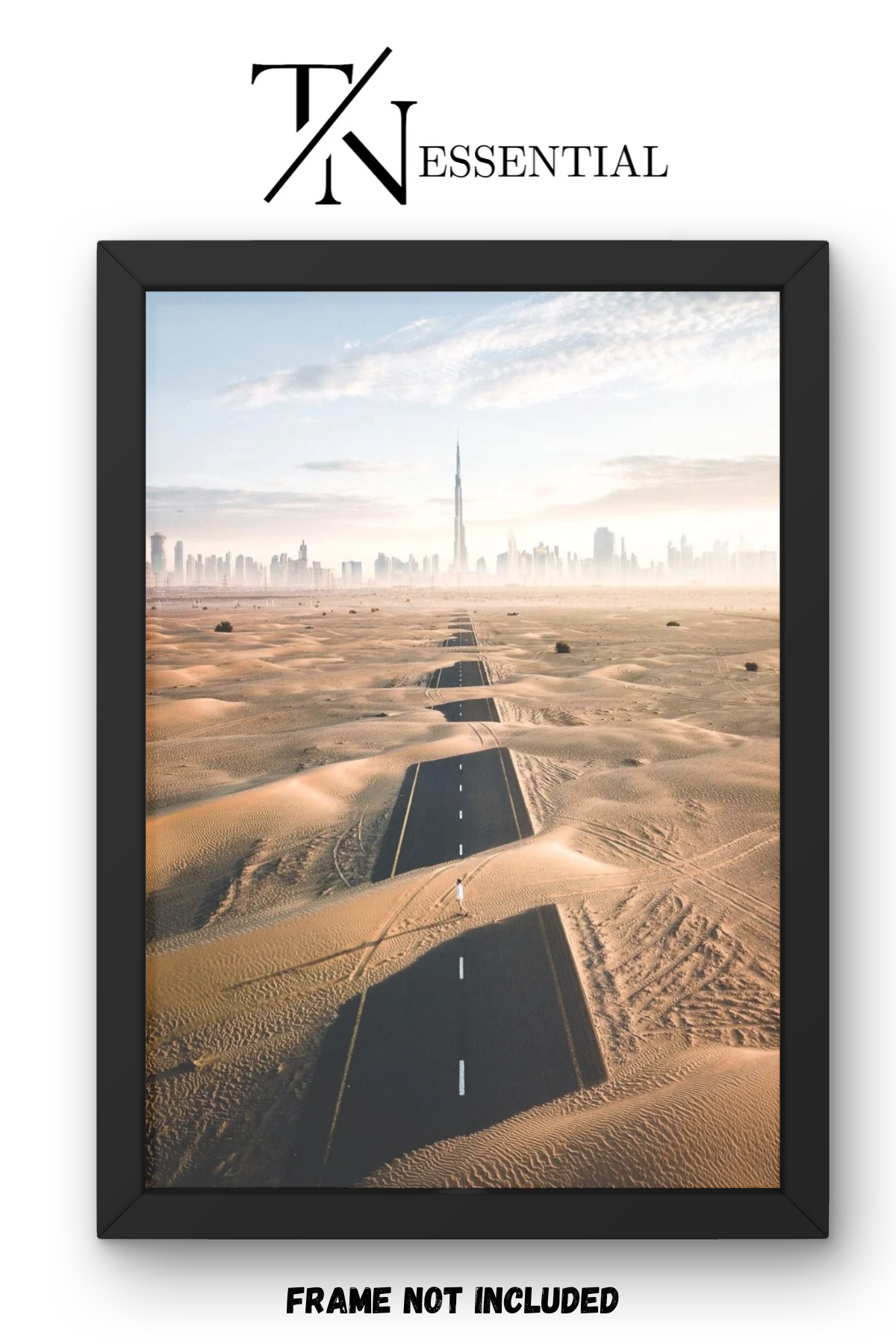 DUBAI DESERT ROAD SKYLINE CANVAS POSTER