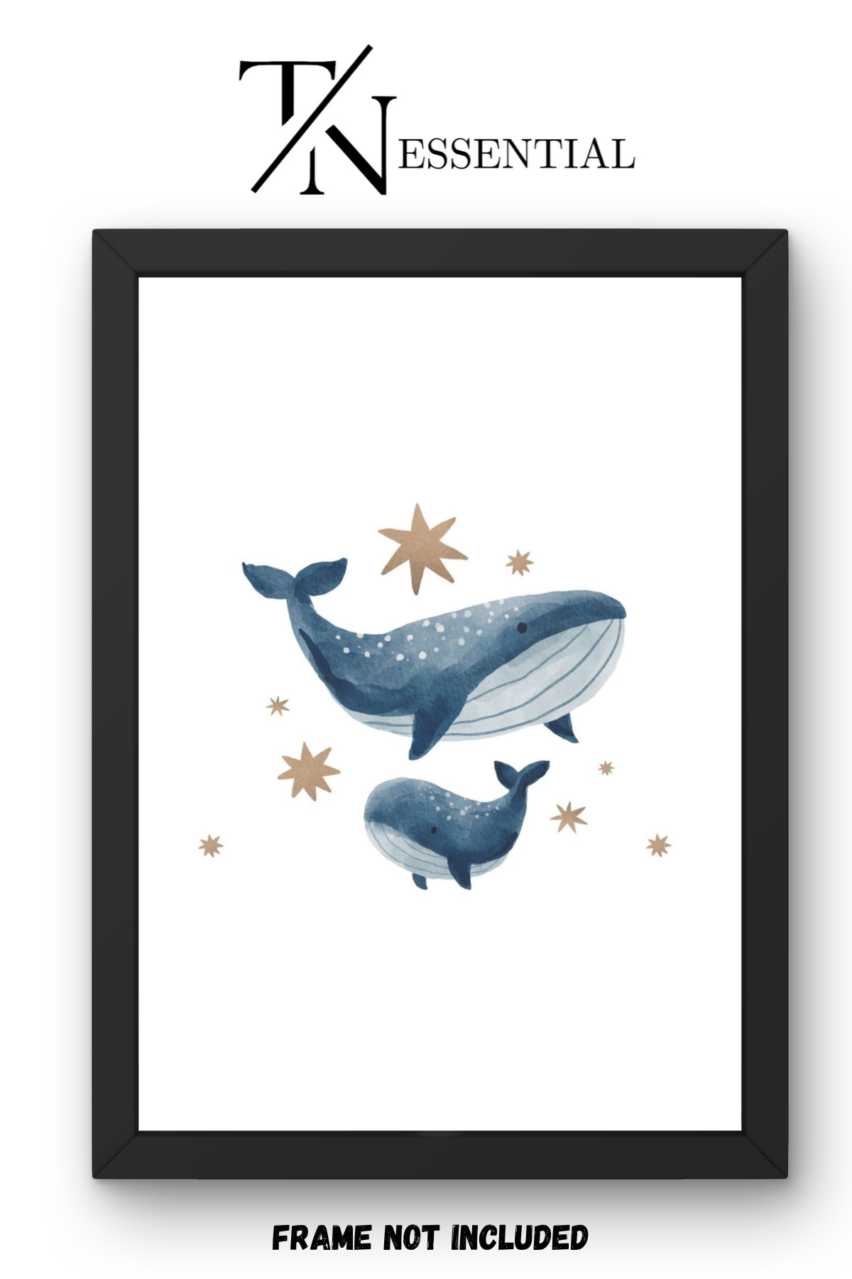 CUTE OCEAN WHALES CANVAS POSTER