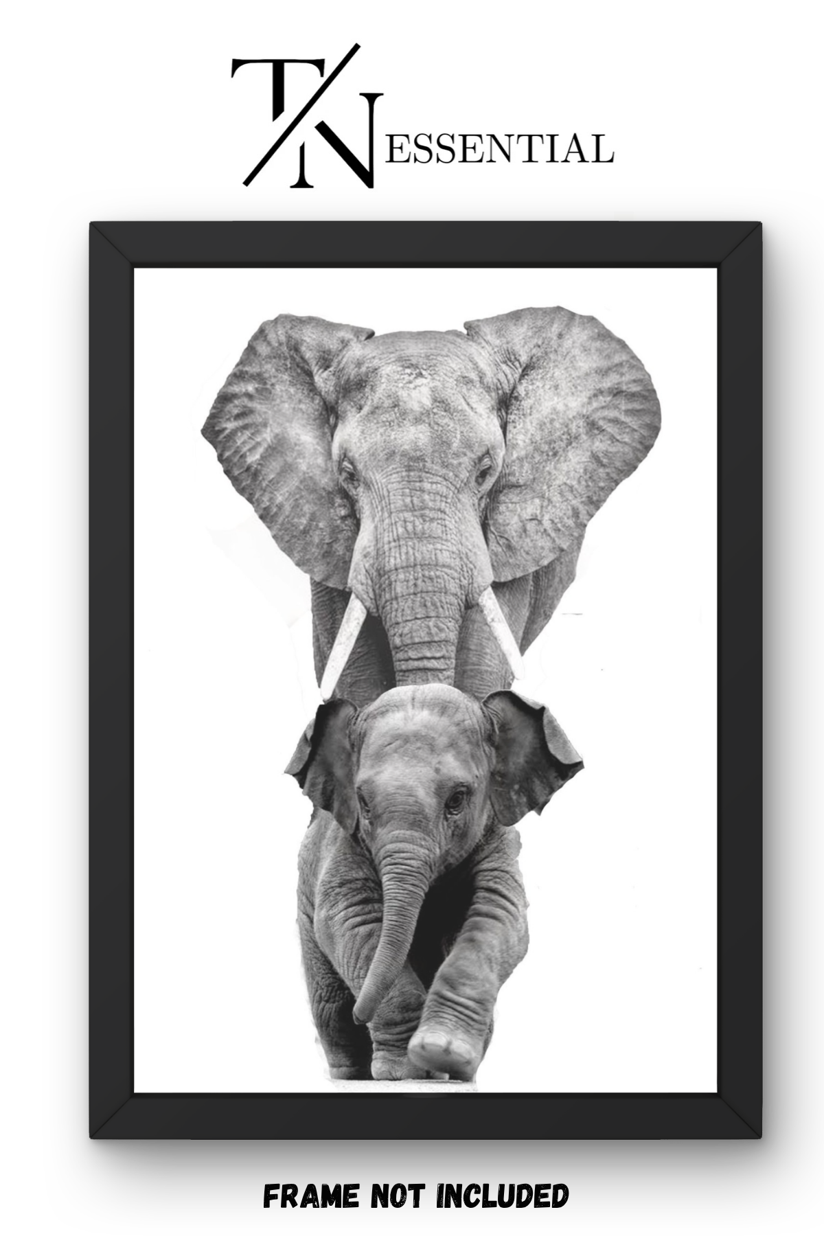 ELEPHANT MOTHER AND BABY CANVAS POSTER