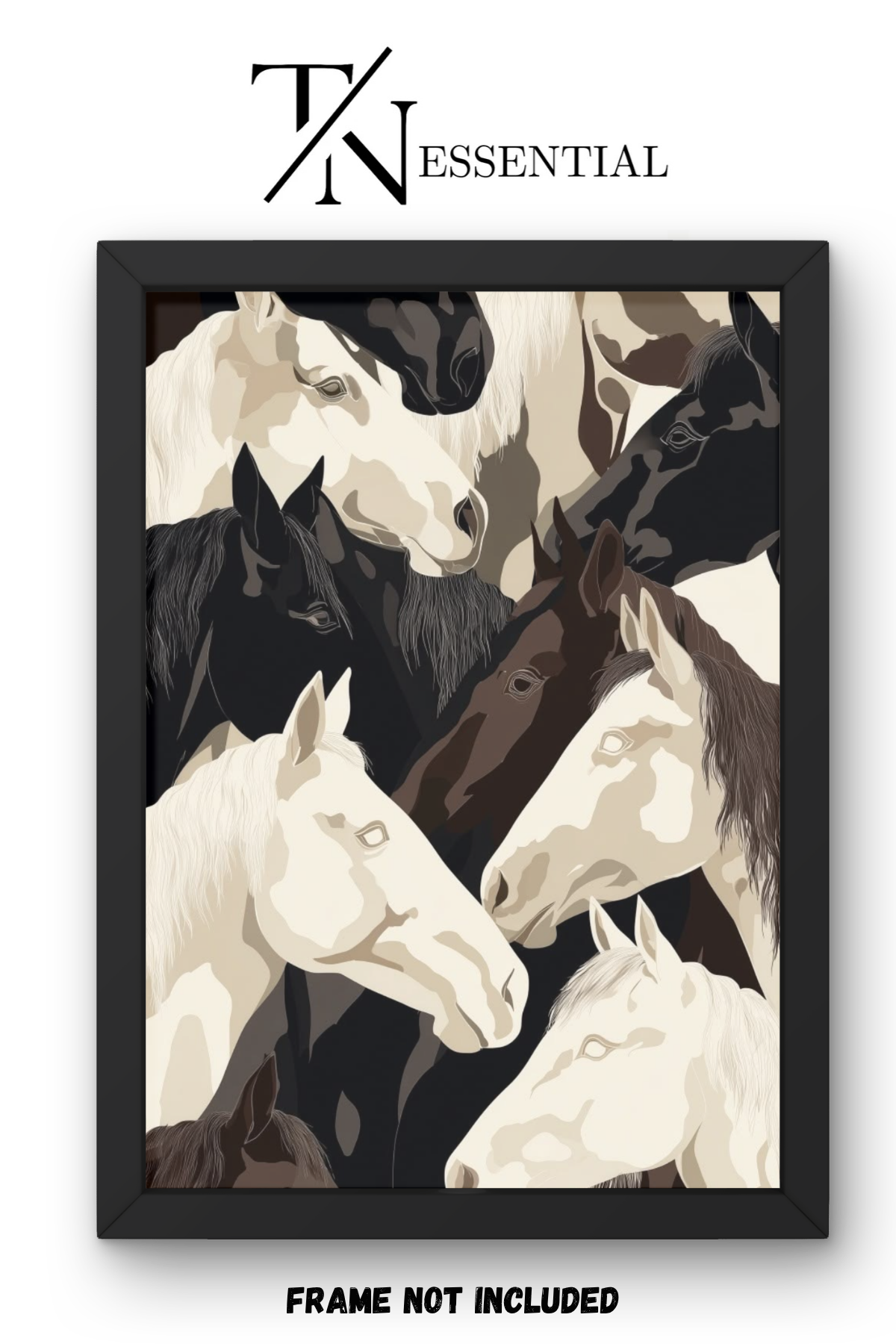 MODERN HORSE COLLAGE CANVAS POSTER