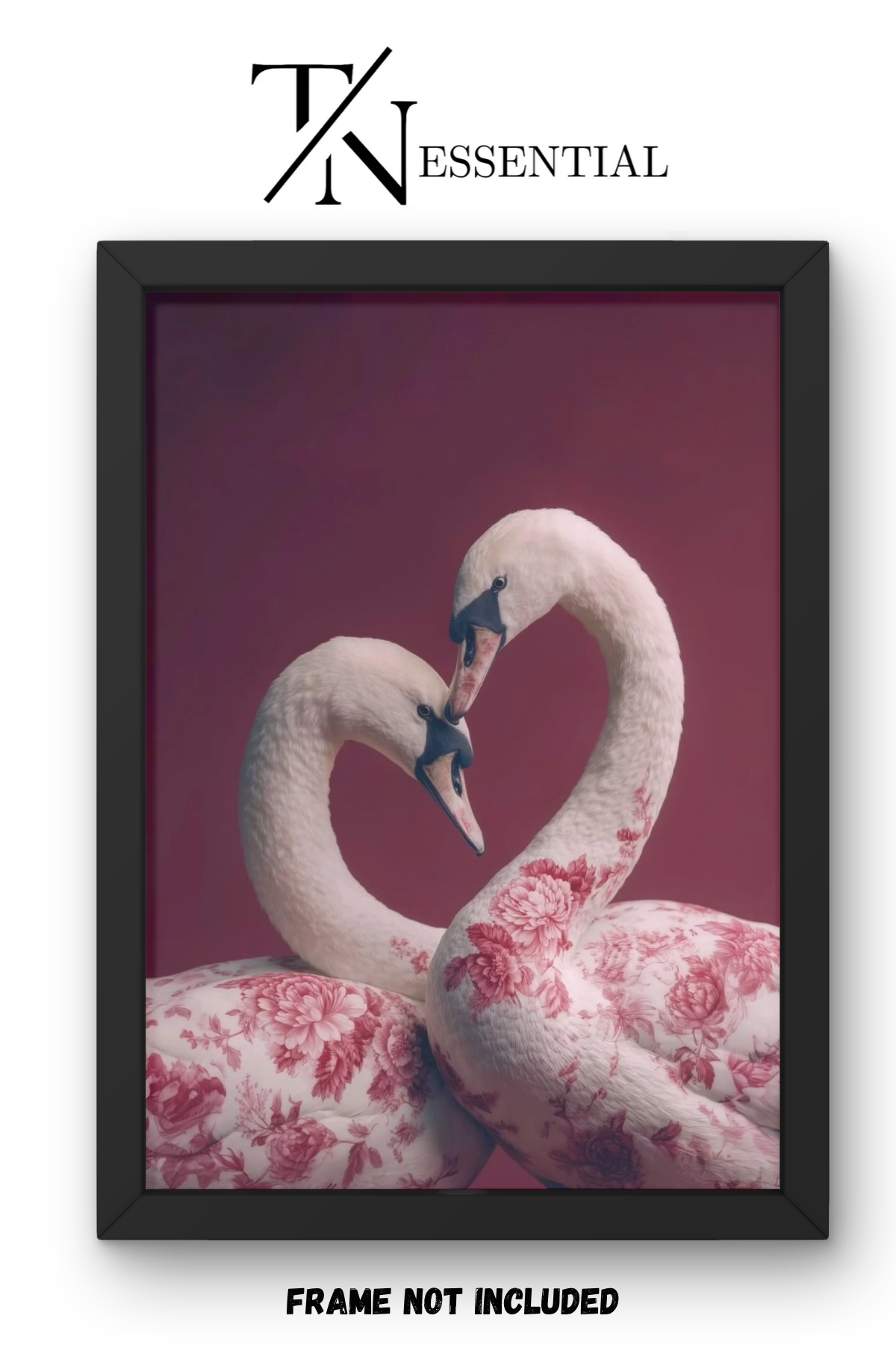 FLORAL SWAN LOVE CANVAS POSTER