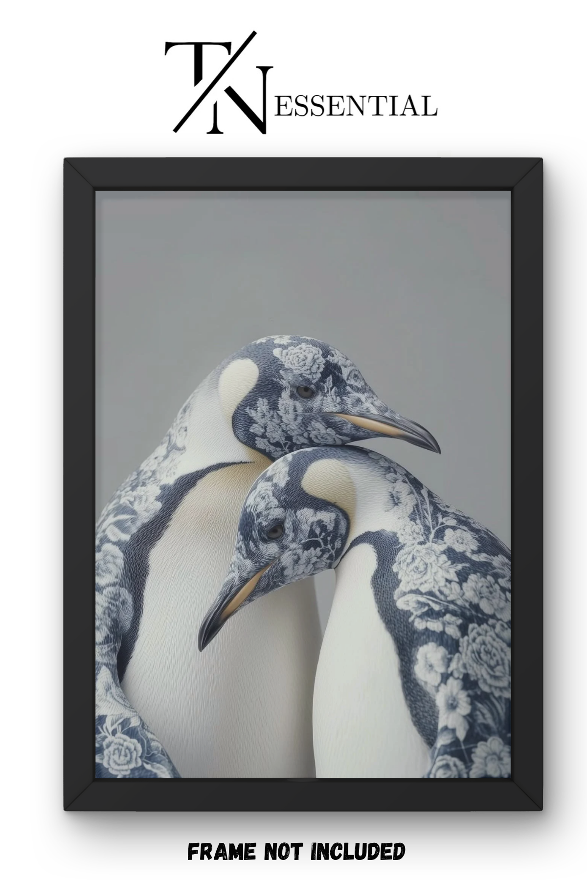 FLORAL PENGUIN DUO CANVAS POSTER