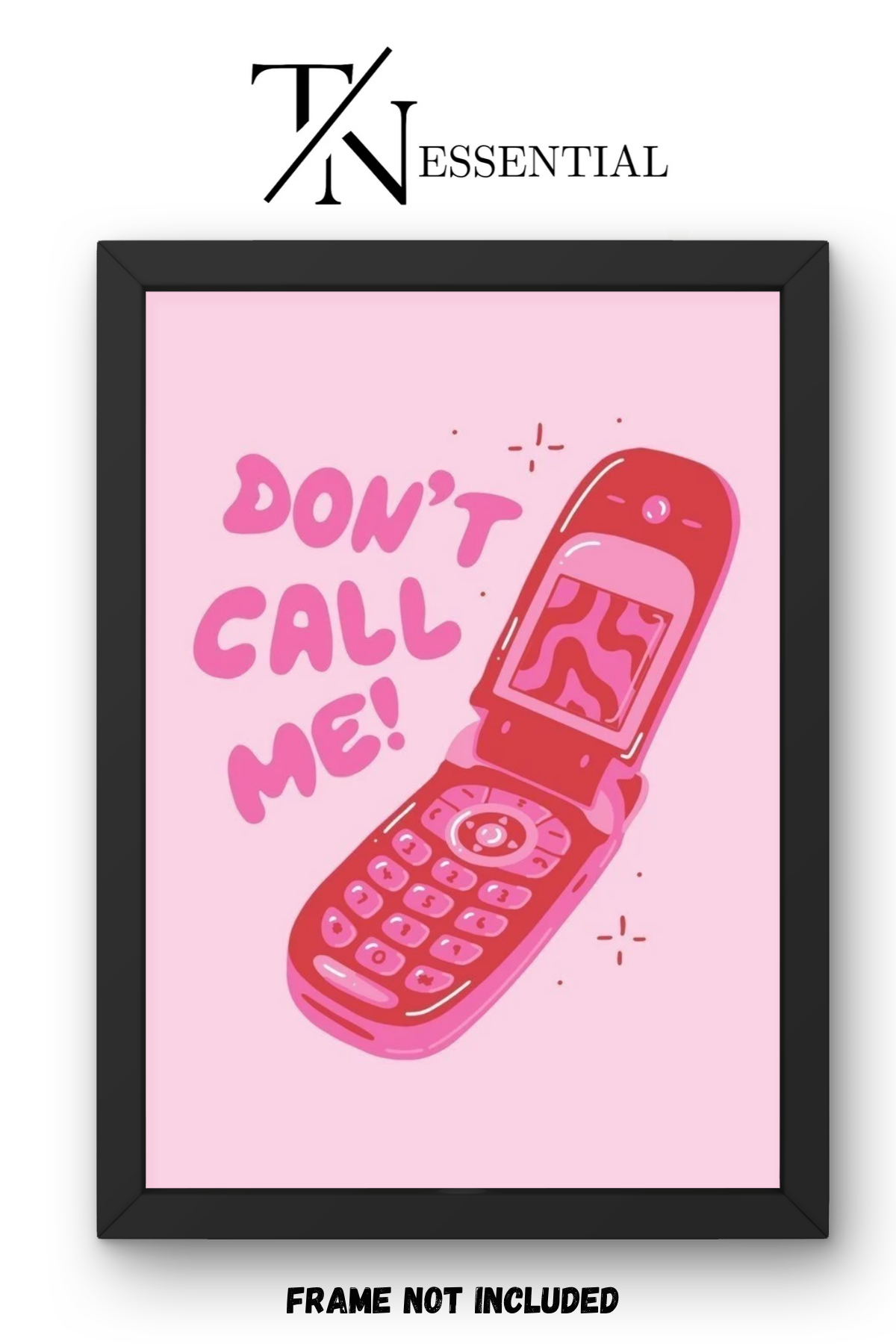 PINK FLIP PHONE ATTITUDE CANVAS POSTER