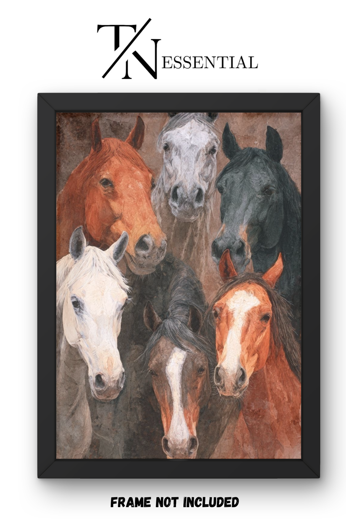HORSE FAMILY PORTRAIT CANVAS POSTER