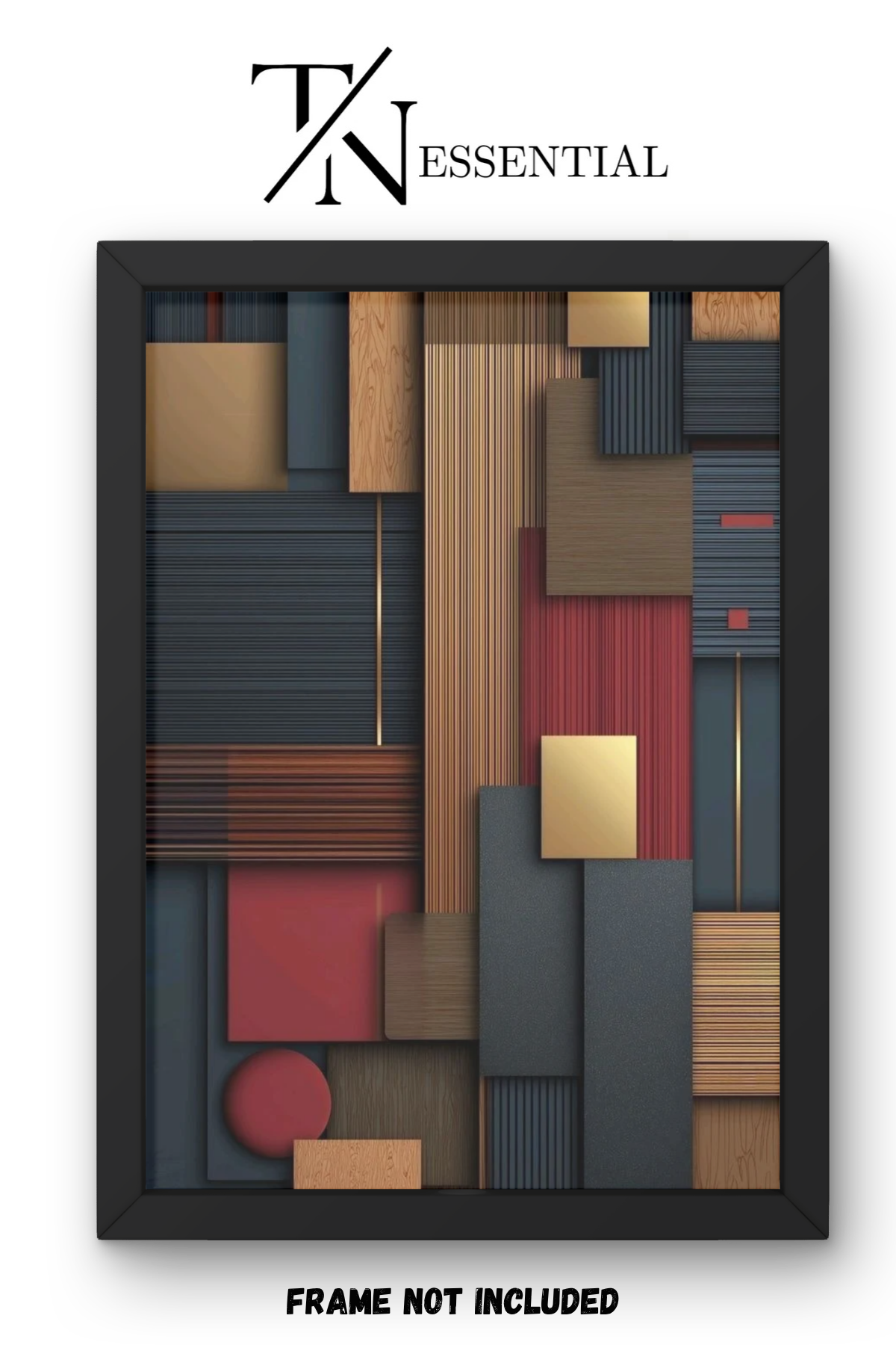 MODERN WOOD GEOMETRY CANVAS POSTER