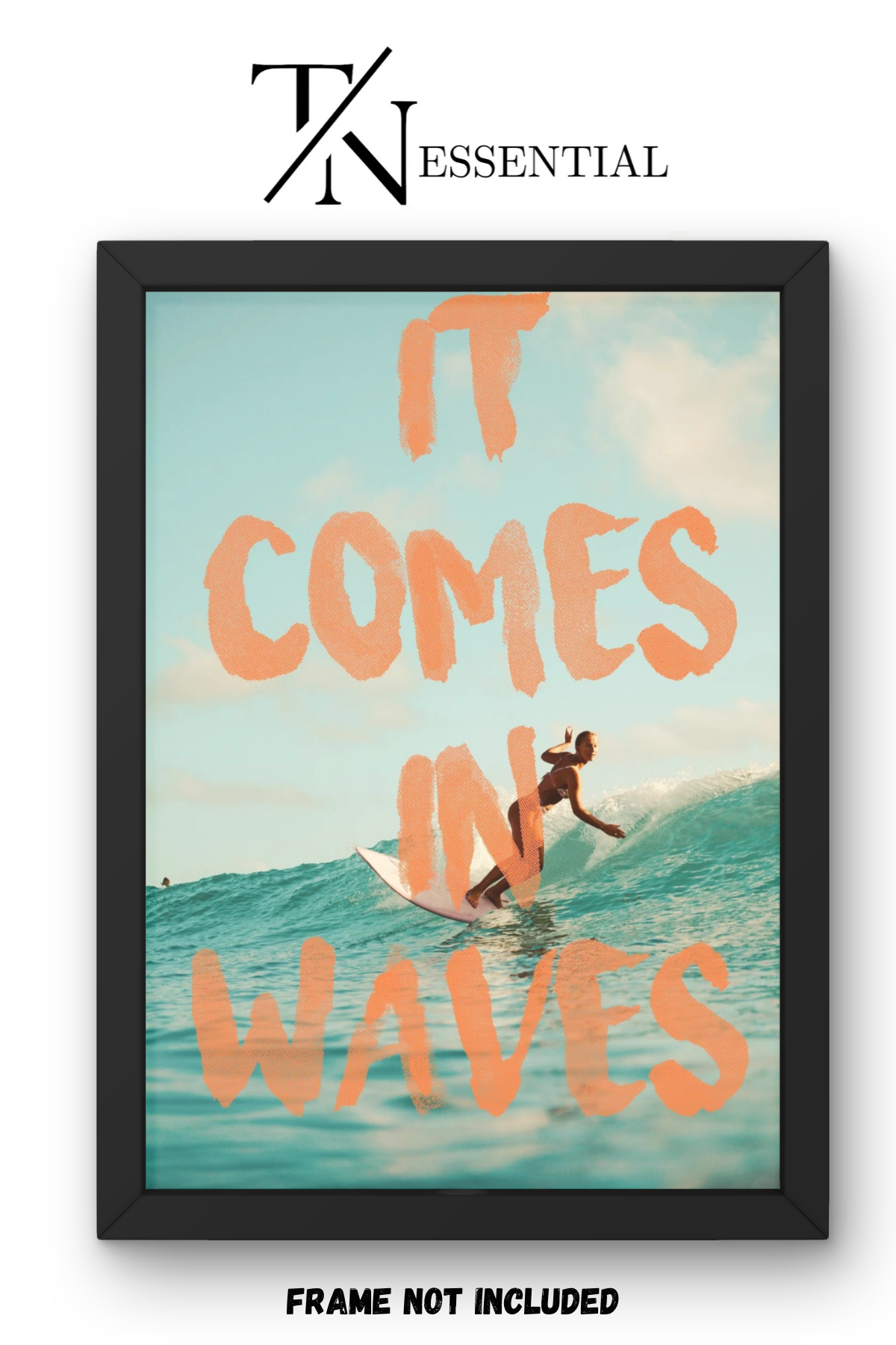 VINTAGE SURFER OCEAN QUOTE CANVAS POSTER