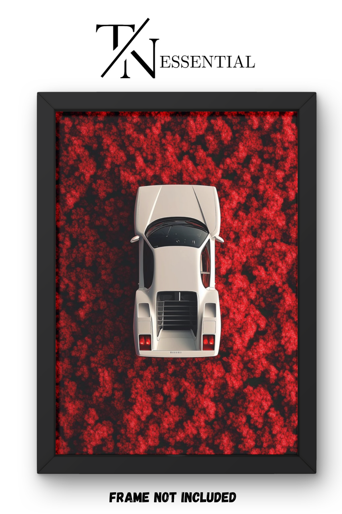FERRARI F40 RED FLOWER AESTHETIC CANVAS POSTER