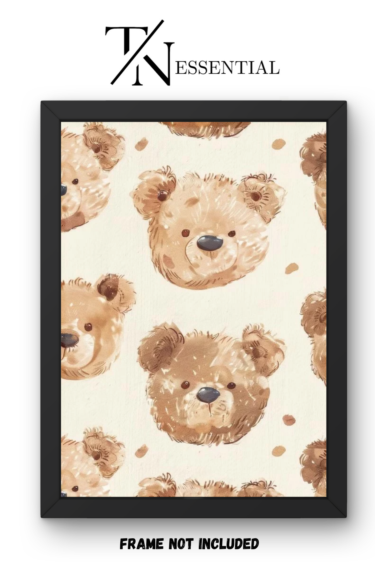 TEDDY BEAR NURSERY PATTERN CANVAS POSTER