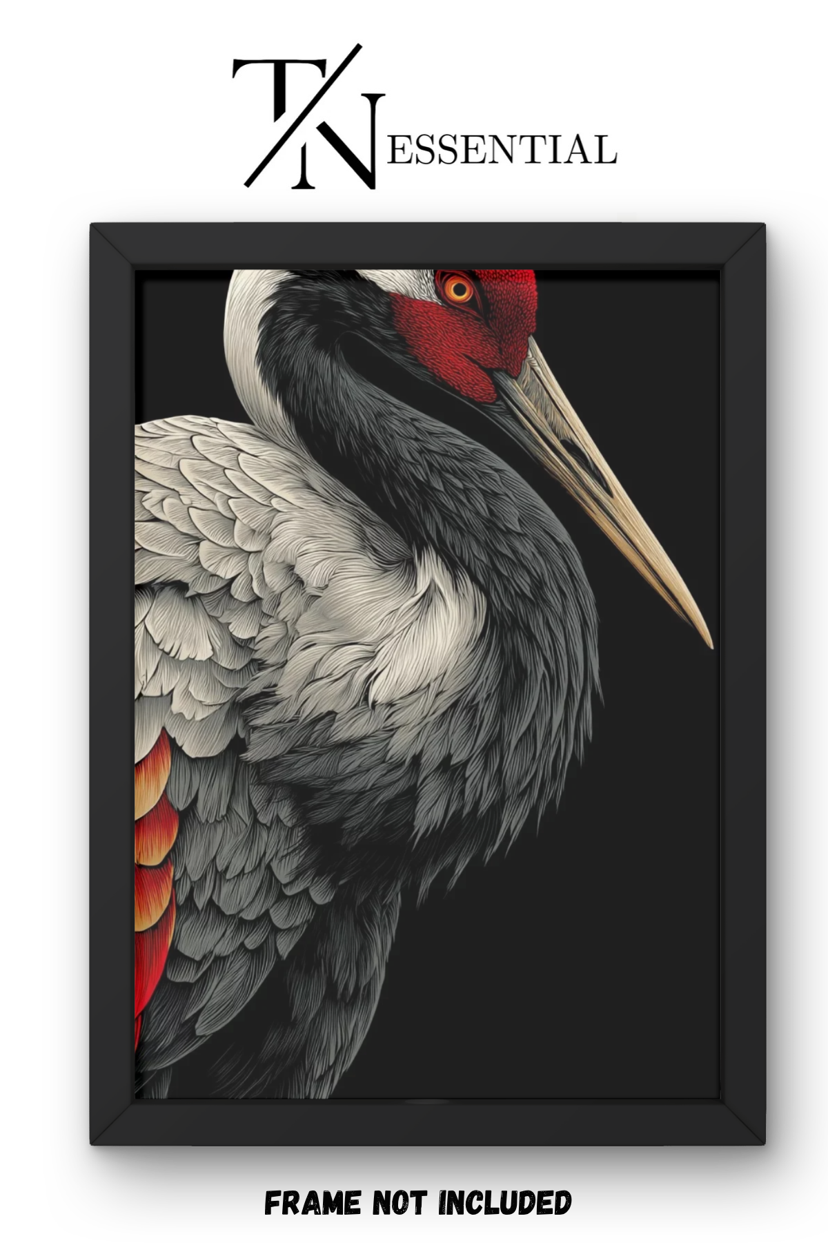 ELEGANT CRANE DARK AESTHETIC CANVAS POSTER