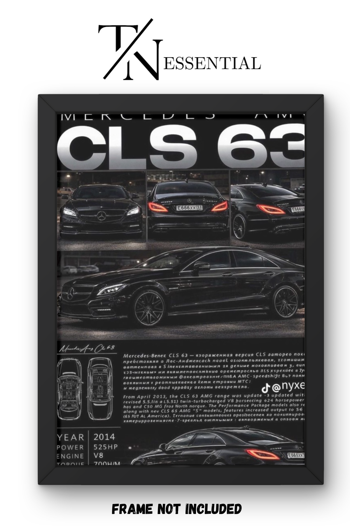 CLS 63 AMG CAR ENTHUSIAST CANVAS POSTER