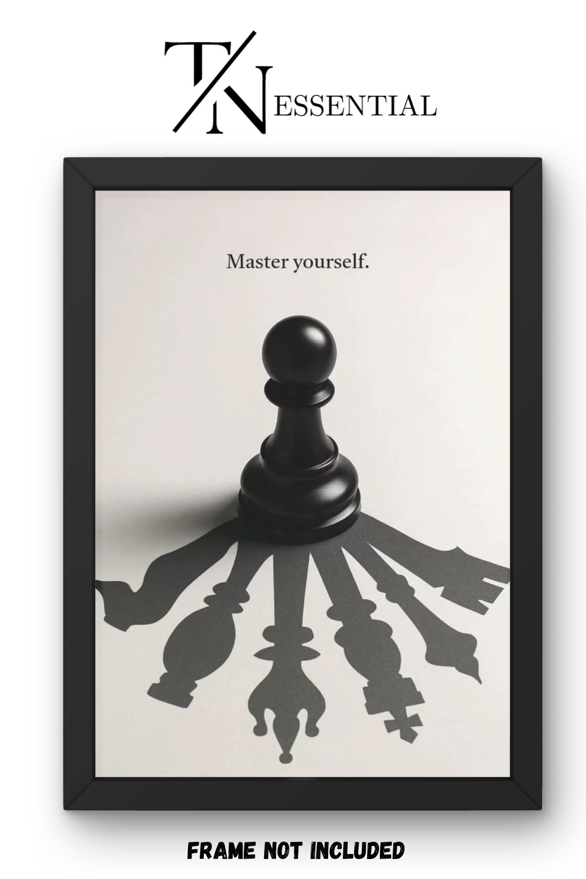 MASTER YOURSELF CHESS MOTIVATIONAL CANVAS POSTER
