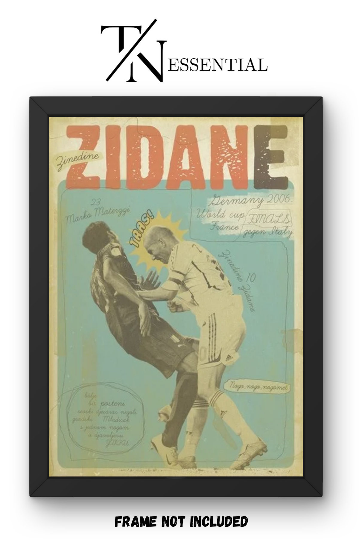 ZINEDINE ZIDANE VS MATERAZZI ICONIC MOMENT CANVAS POSTER