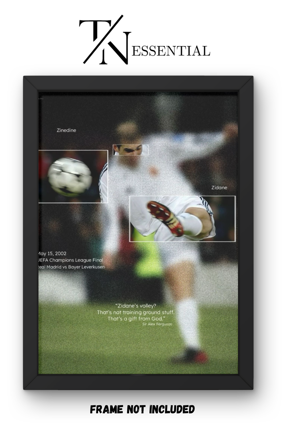 ZIDANE VOLLEY 2002 CHAMPIONS LEAGUE FINAL CANVAS POSTER