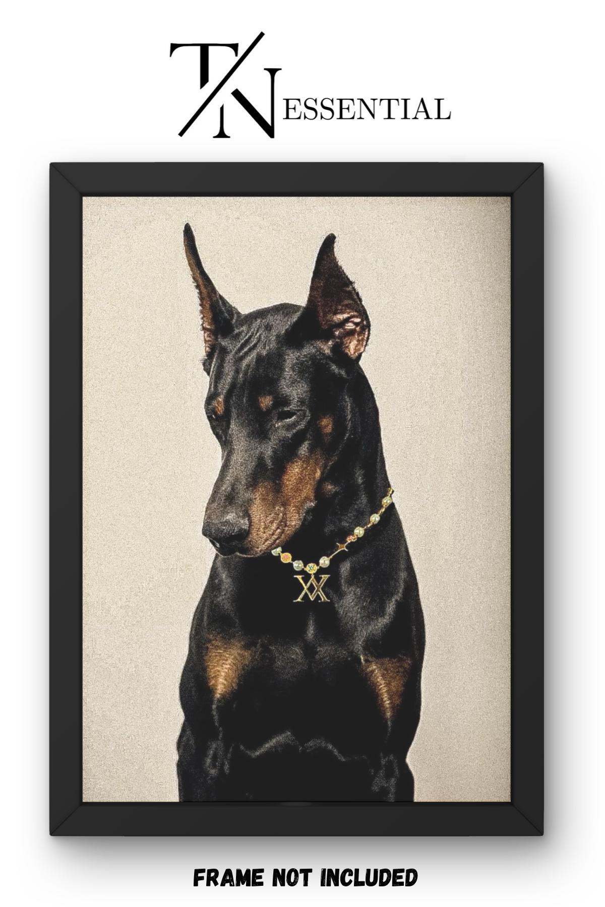 ELEGANT BLACK DOBERMAN AESTHETIC CANVAS POSTER