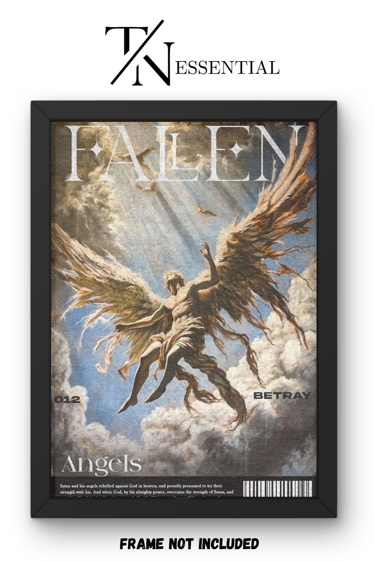 FALLEN ANGEL HEAVEN REBELLION CANVAS POSTER