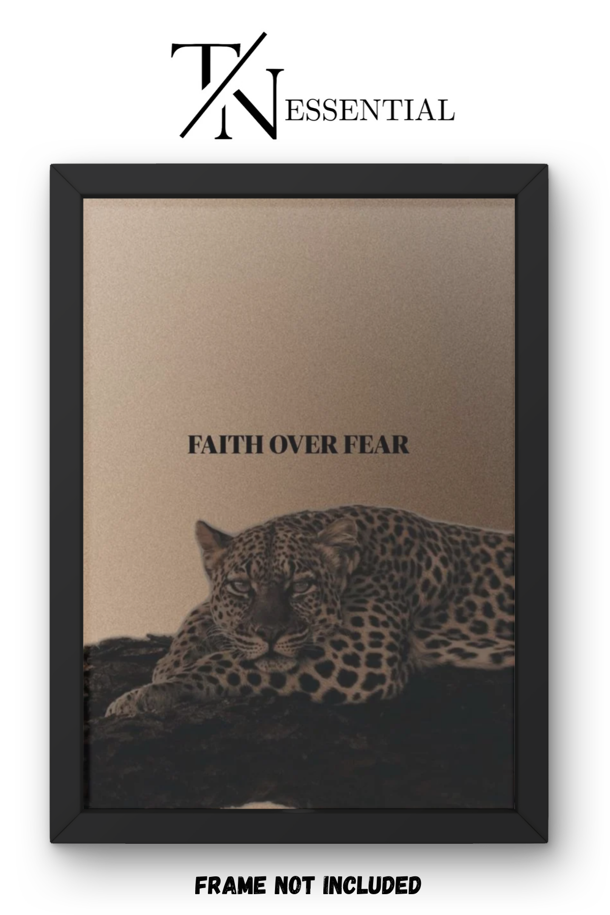FAITH OVER FEAR ELEGANT LEOPARD CANVAS POSTER