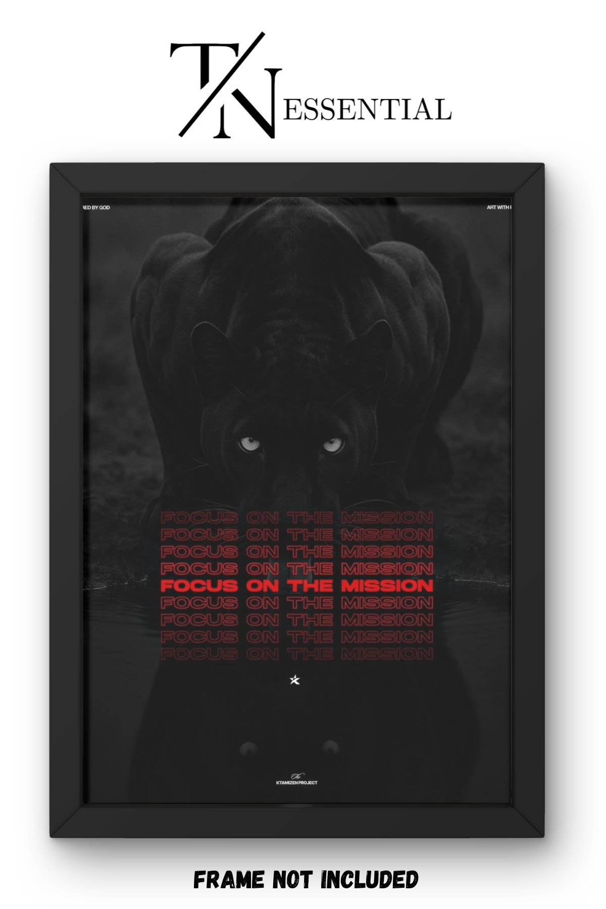 DARK PANTHER FOCUS AND GRIND CANVAS POSTER
