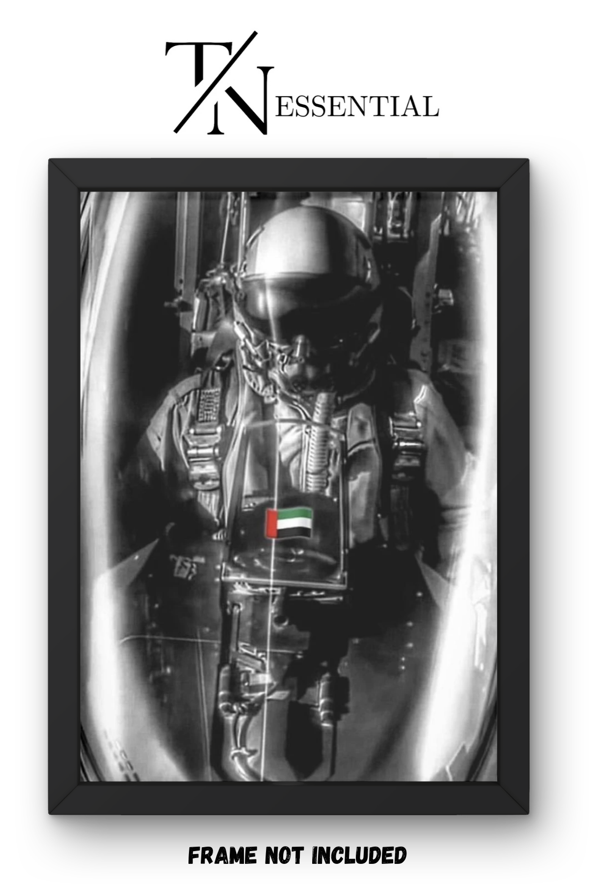 EMIRATI JET PILOT BLACK AND WHITE AIR FORCE CANVAS POSTER