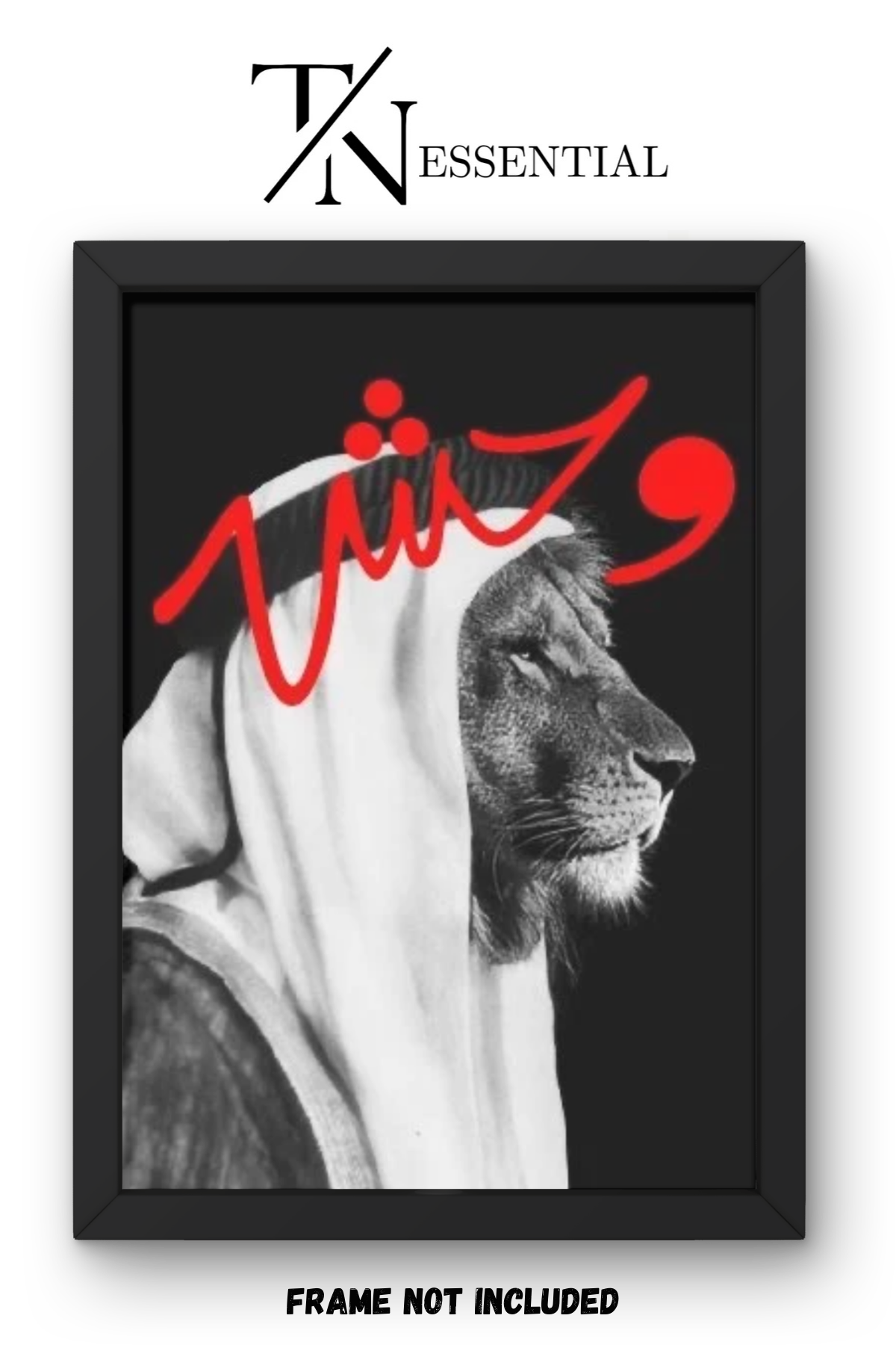 LION OF HONOR ARABIC CALLIGRAPHY CANVAS POSTER