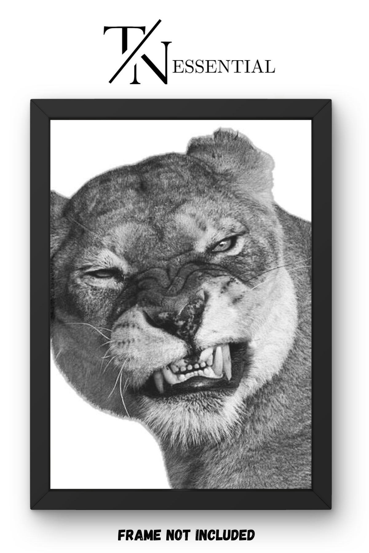 FEROCIOUS LIONESS RAW POWER WILDLIFE CANVAS POSTER