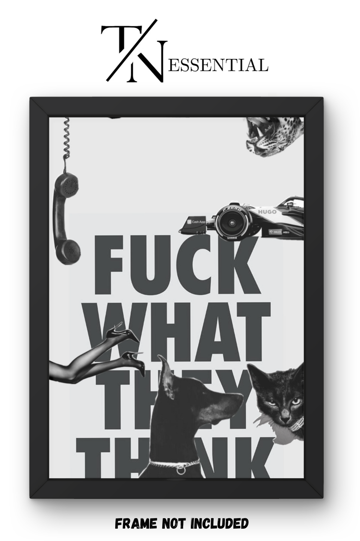 Modern “F*** What They Think” Aesthetic Collage Canvas Poster