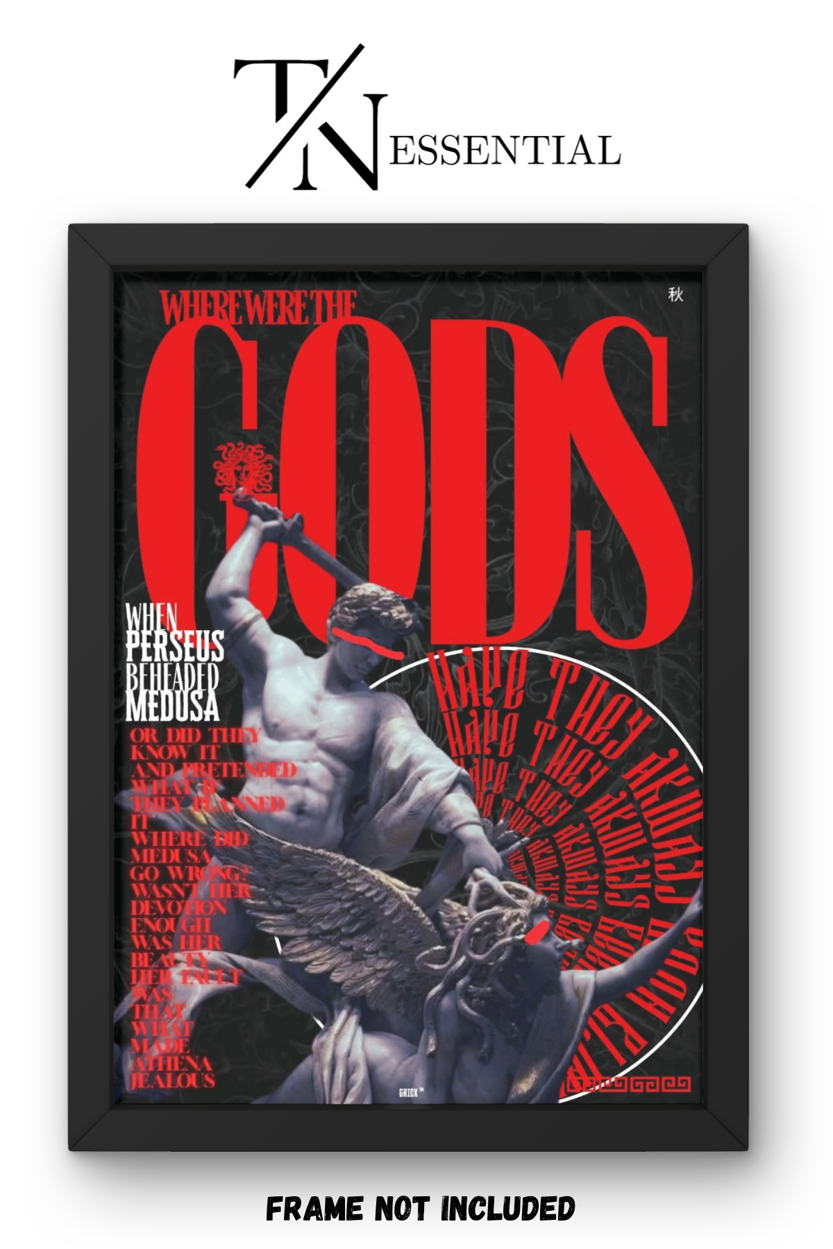 THE FALL OF MEDUSA GREEK MYTHOLOGY DARK LEGEND CANVAS POSTER