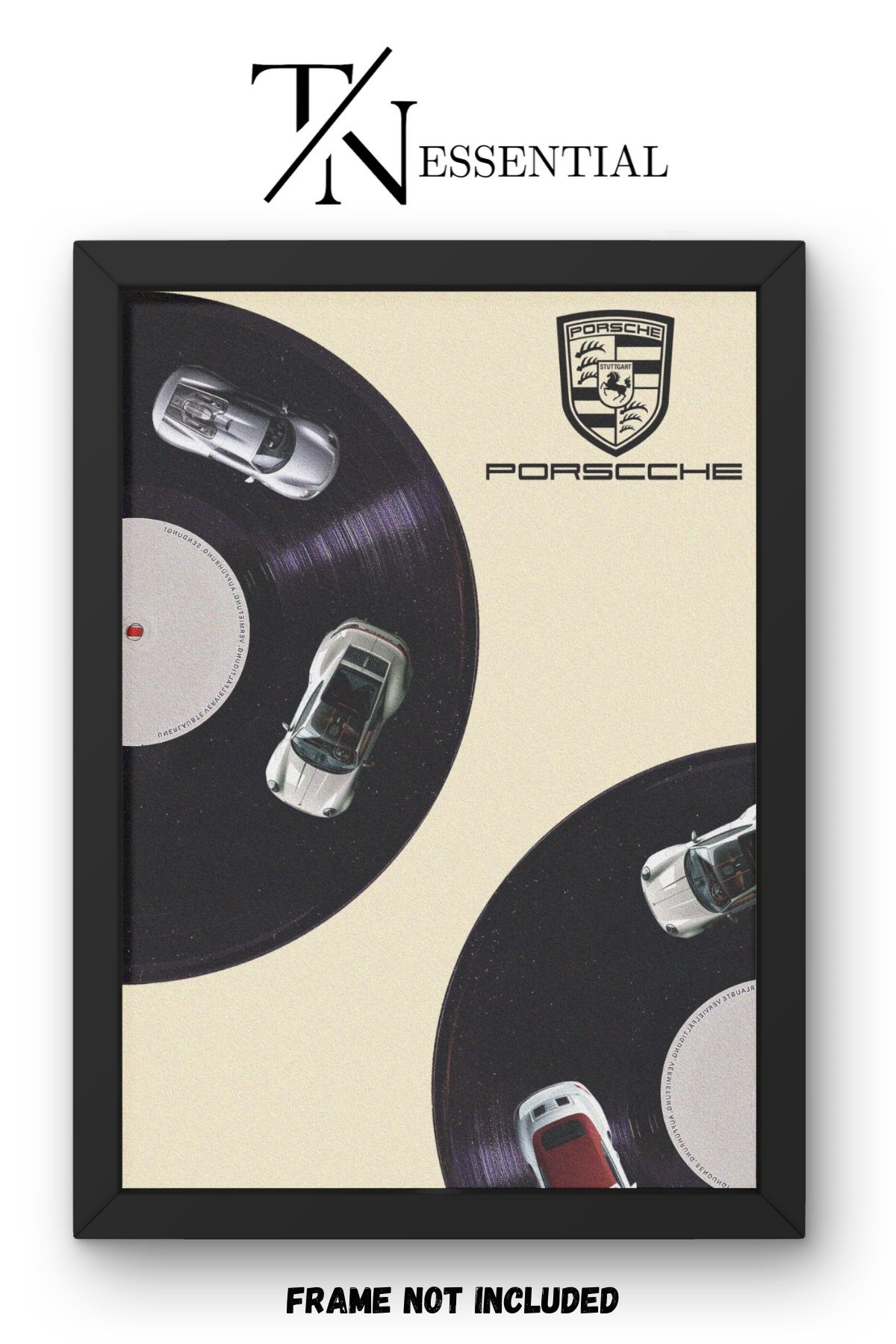 PORSCHE CLASSIC SPORTS CAR VINYL RECORD AESTHETIC CANVAS POSTER