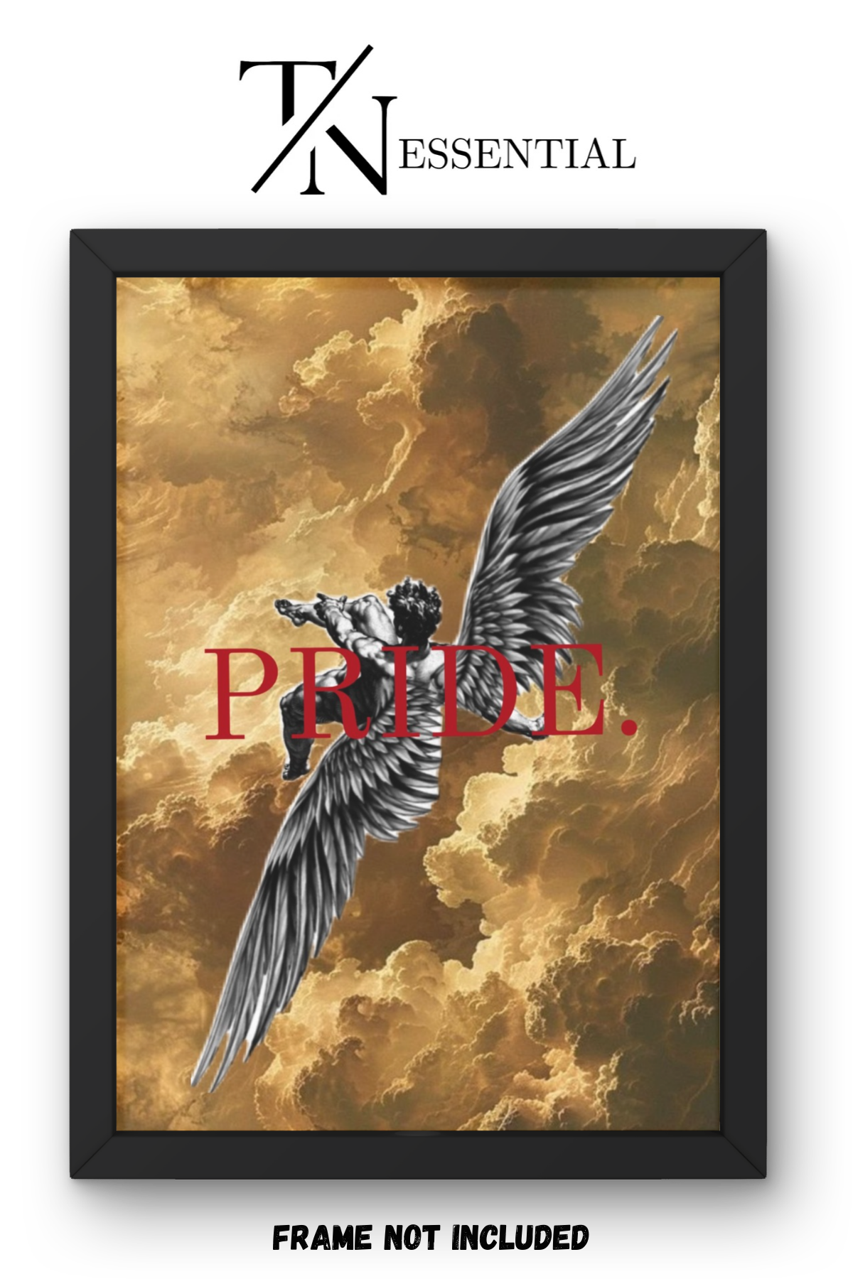 PRIDE ANGEL BETWEEN HEAVEN AND FALL MYTHOLOGICAL ART CANVAS POSTER