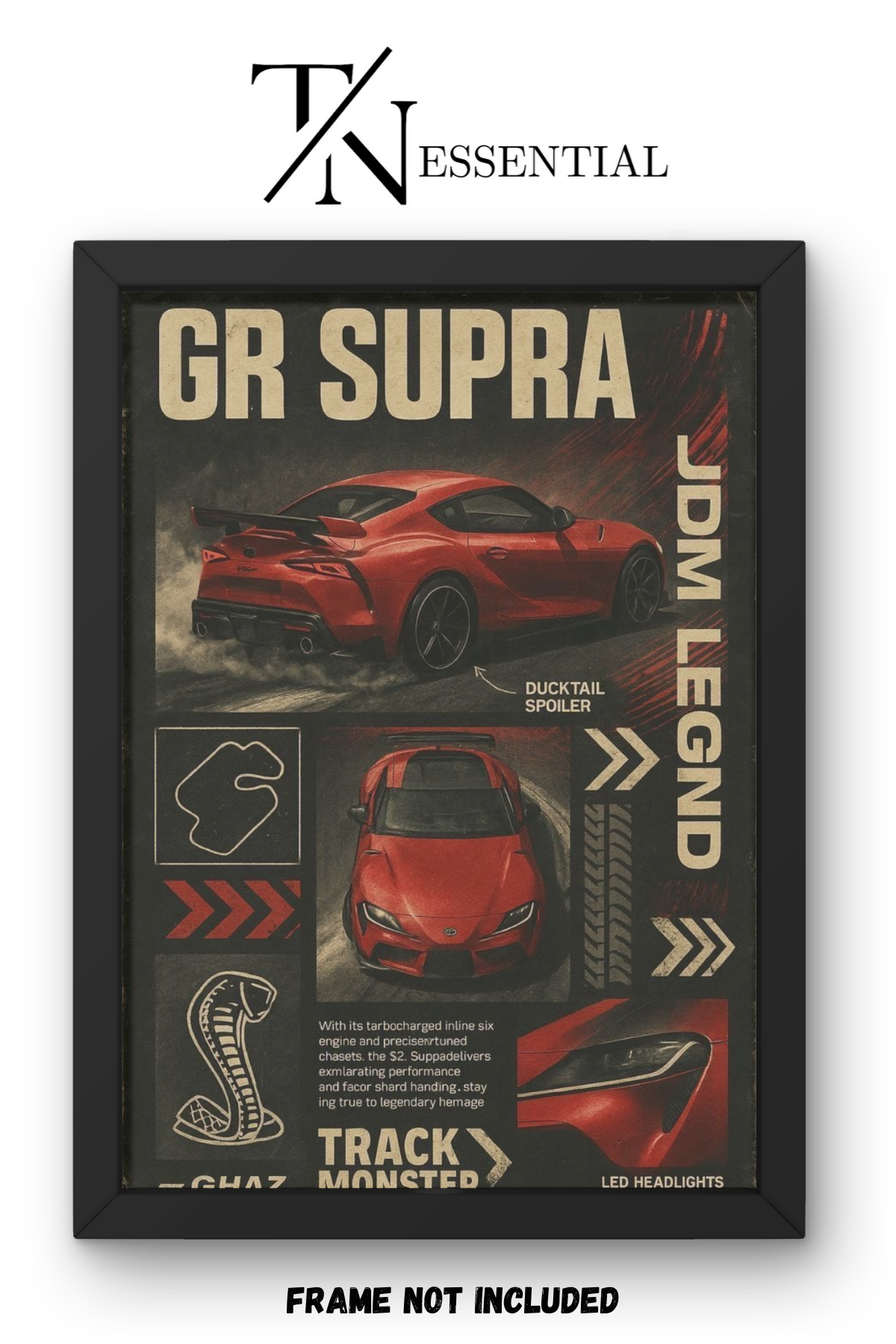 TOYOTA GR SUPRA JDM LEGEND TRACK MONSTER PERFORMANCE CANVAS POSTER