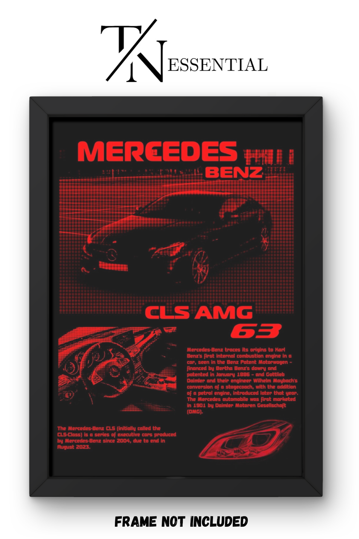 MERCEDES BENZ CLS 63 AMG DARK RED PERFORMANCE LUXURY CANVAS POSTER