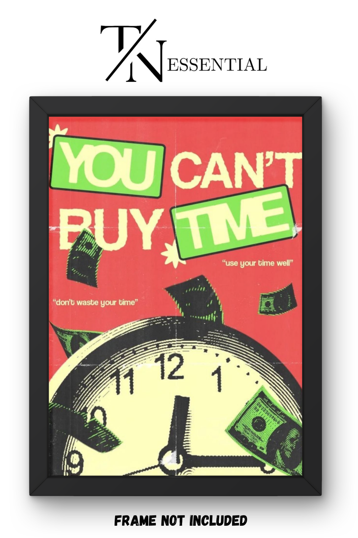 TIME IS PRICELESS STOP WASTING LIFE HUSTLE MINDSET CANVAS POSTER