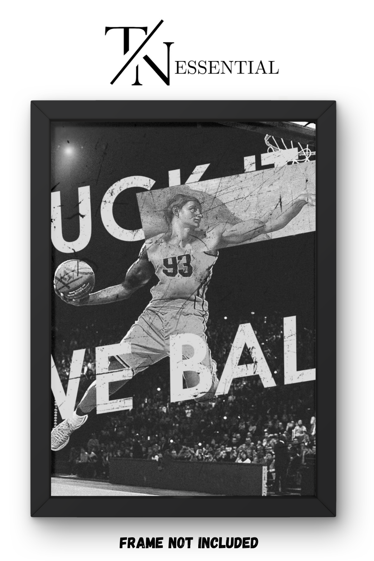 ALL IN NO FEAR WE BALL ELITE ATHLETE MOTIVATION CANVAS POSTER