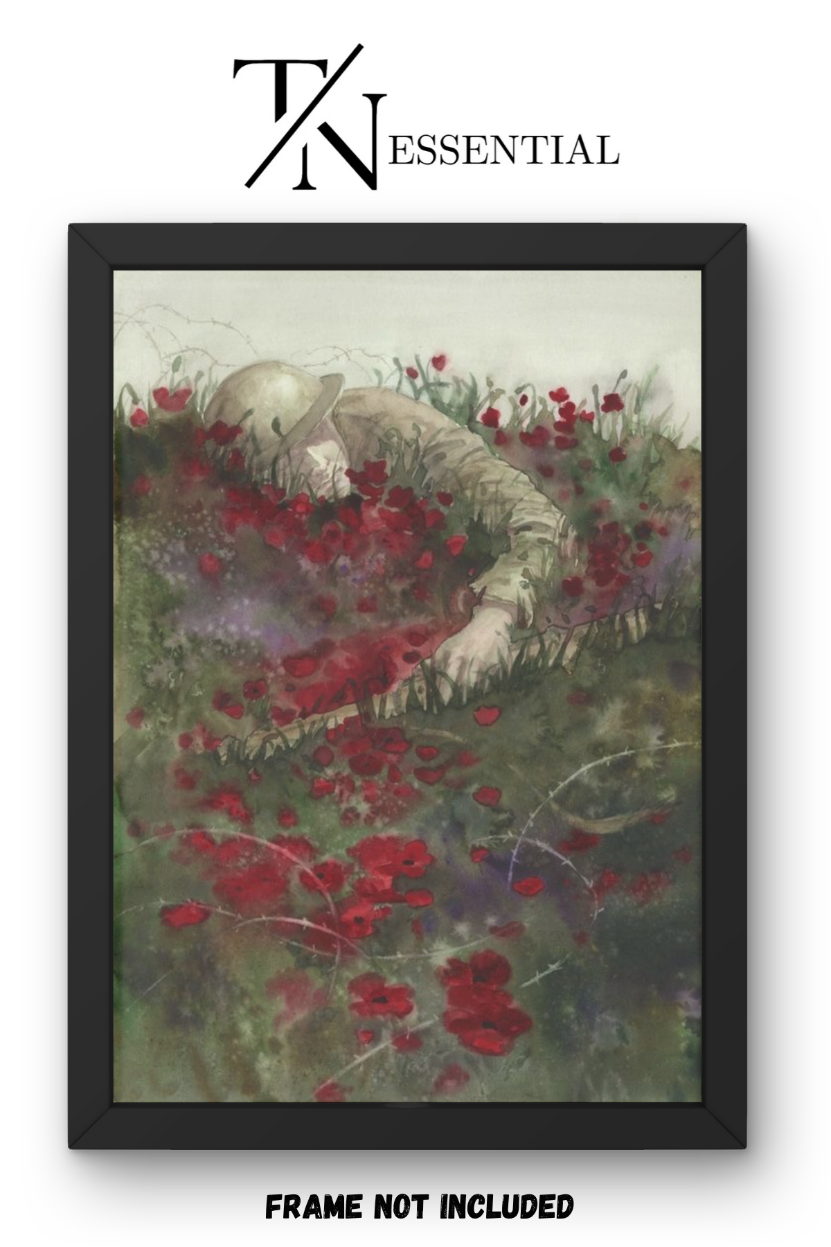 THE SILENT REST SOLDIER AMONG POPPIES WAR TRIBUTE CANVAS POSTER