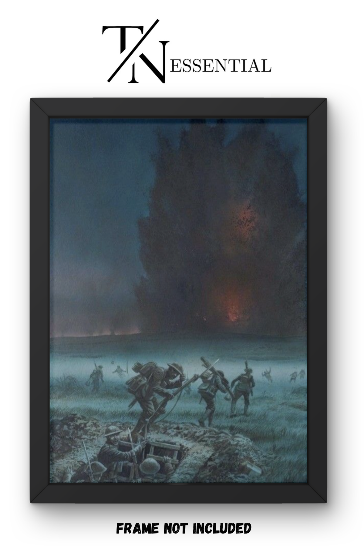 WORLD WAR NIGHT OFFENSIVE EXPLOSION FRONTLINE CHAOS CANVAS POSTER