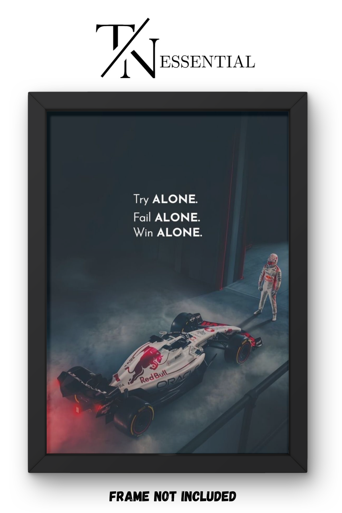 MAX VERSTAPPEN LONE WARRIOR F1 MINDSET RED BULL RACING CANVAS POSTER