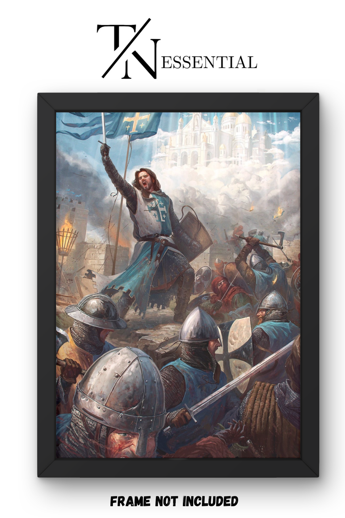 MEDIEVAL CRUSADE GLORY FAITH AND STEEL BATTLEFIELD CANVAS POSTER