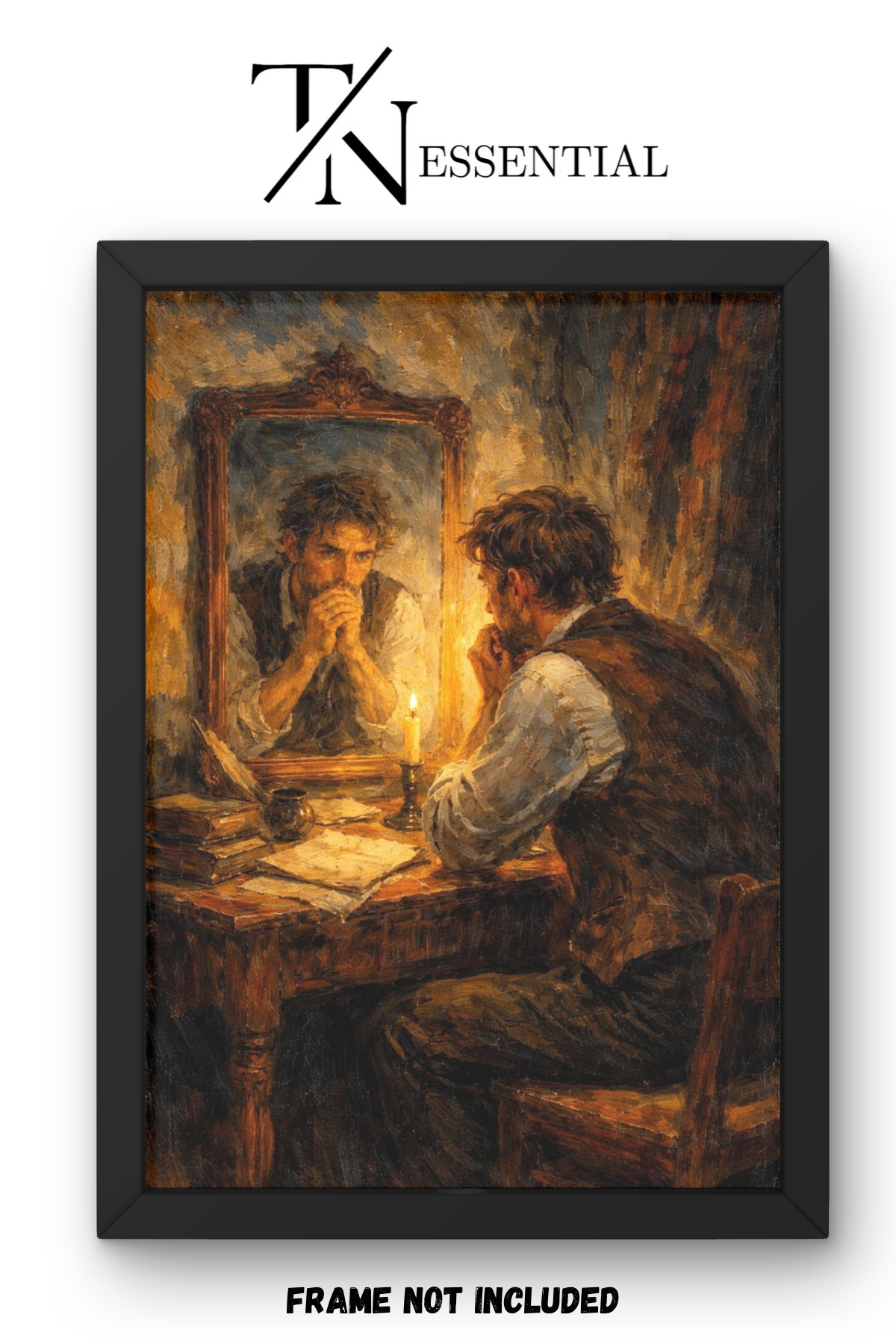 FACING YOURSELF TRUTH AND CLARITY OLD WORLD ART STYLE CANVAS POSTER