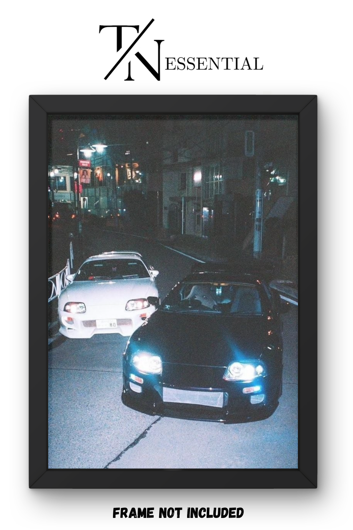 TOYOTA SUPRA TOKYO NIGHT CAR CANVAS POSTER