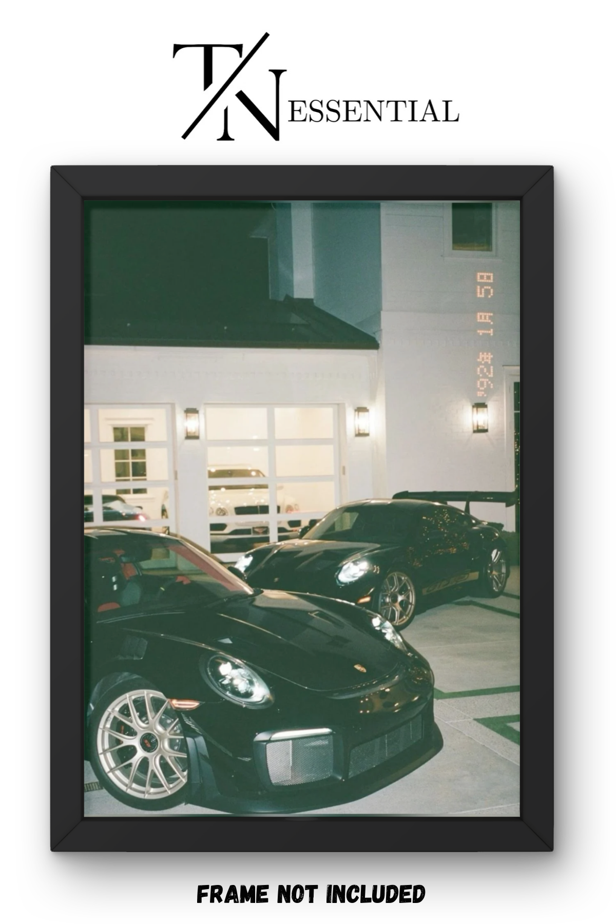 PORSCHE 911 GT3 LUXURY GARAGE NIGHT CANVAS POSTER