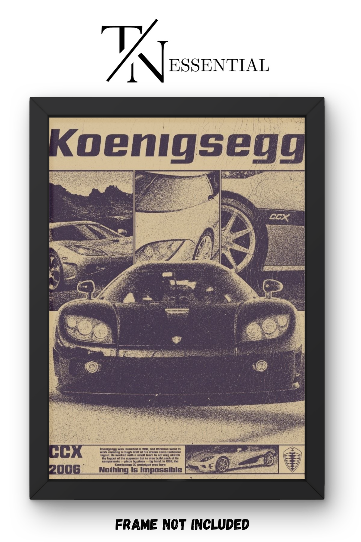 KOENIGSEGG CCX VINTAGE SUPERCAR CANVAS POSTER