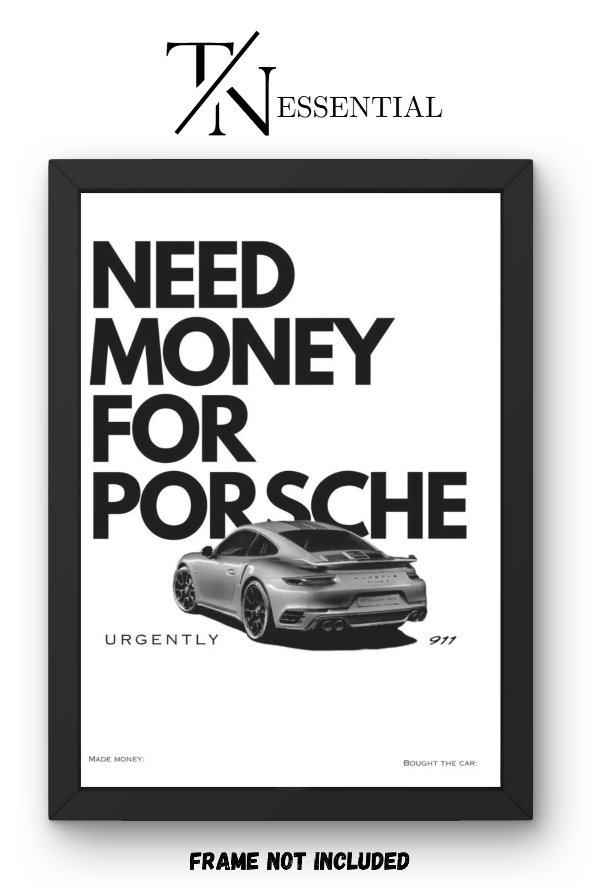 MOTIVATIONAL "NEED MONEY FOR PORSCHE" AESTHETIC CANVAS POSTER